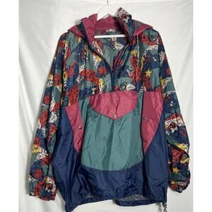 Vintage 90s Windbreaker Jacket Pullover Large Unisex Sports Baseball Football